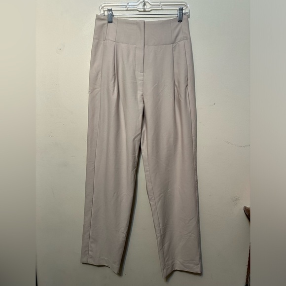 Line And Dot NWT Leslie Trouser Pleated Pant In Ecru Cream Small Business Causal - Picture 2 of 10